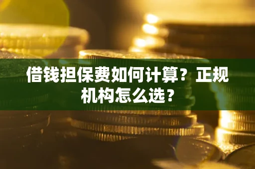 武汉借钱担保费如何计算？正规机构怎么选？