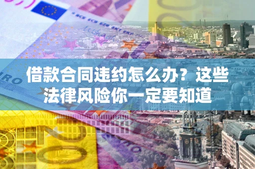 武汉借款合同违约怎么办？这些法律风险你一定要知道