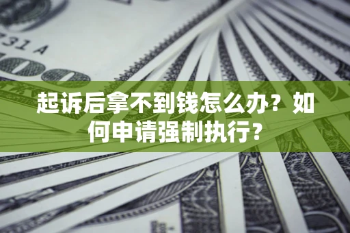 武汉起诉后拿不到钱怎么办？如何申请强制执行？