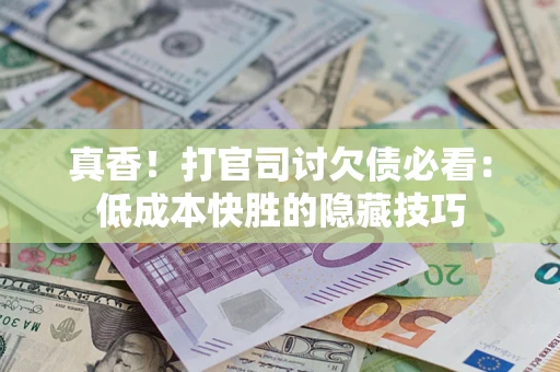 武汉真香！打官司讨欠债必看：低成本快胜的隐藏技巧