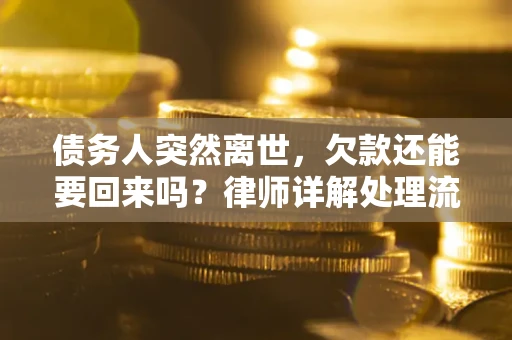 武汉债务人突然离世，欠款还能要回来吗？律师详解处理流程
